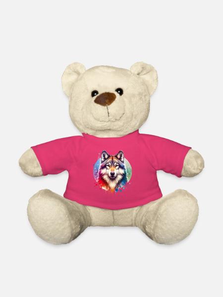 Wolfhund Motiv - Teddy - Pink