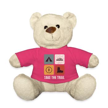 Panneaux vintage de randonnée - Nounours - rose - Devant