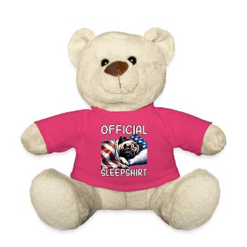Mops US Schlafshirt - Teddy - Pink - Vorne
