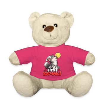 Mondschein Wolf mit Wintermütze - Teddy - Pink - Vorne