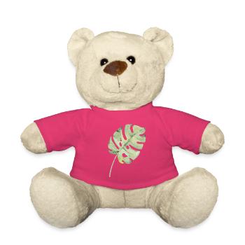 Monstera Blatt Aquarell Grün - Teddy - Pink - Vorne