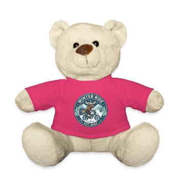 Winterfahrt: Elch auf Motorrad - Teddy - Pink - Vorne