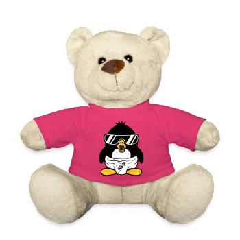 penguin baby child pacifier diaper sunglasses lu - Teddy Bear - pink - Front