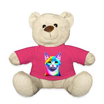 Chat arc-en-ciel - Nounours - rose - Devant