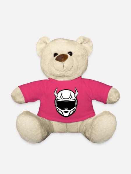Motocross Motorradhelm mit zwei Hörnern - Teddy - Pink