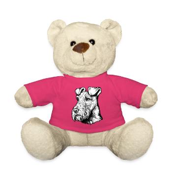 Portrait de Terrier Irlandais Mailo 2023 noir - Nounours - rose - Devant