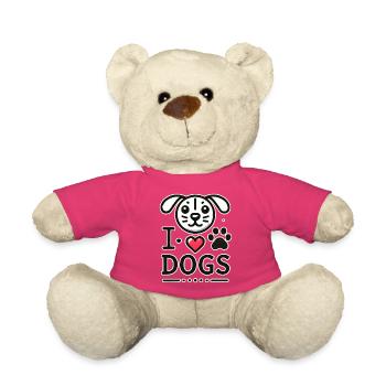 "I Love Dogs" – Stylish Dog Love - Teddy Bear - pink - Front