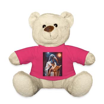 Thoth, ibis-headed god, holding a scroll - Teddy Bear - pink - Front