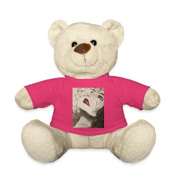 Portrait expressionniste au regard bleu - Nounours - rose - Devant