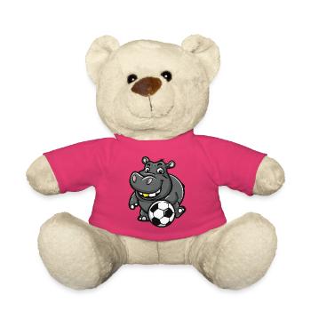Hippo Fußballstar Illustration - Teddy - Pink - Vorne