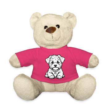 Chien Blanc Noir et Blanc - Nounours - rose - Devant