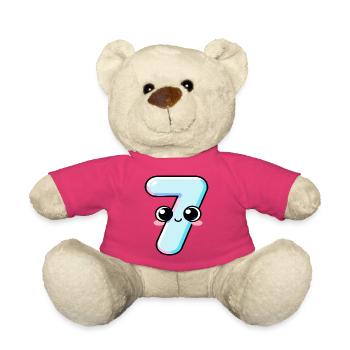 Nummer 7 Kawaii-Kuchen - Teddy - Pink - Vorne