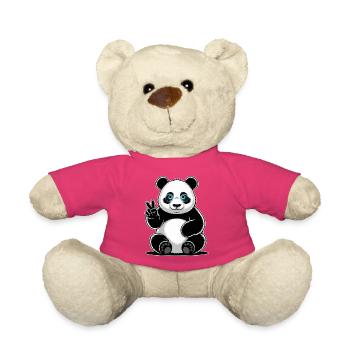 Dessin animé Panda Peace Sign - Nounours - rose - Devant