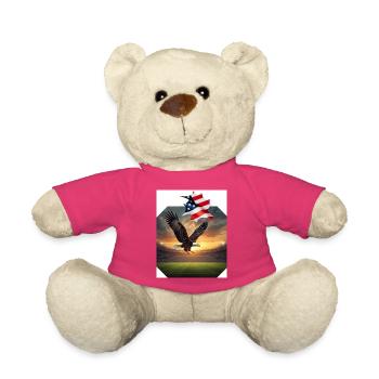 Aigle patriotique dans le stade - Nounours - rose - Devant