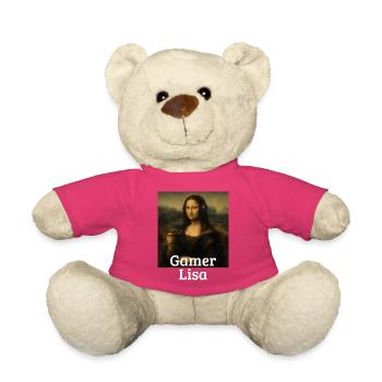 Jeu vidéo Lisa Leonardo Da Vinci Gamer Mona Lisa - Nounours - rose - Devant