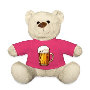 Beer mug with creamy foam - Teddy Bear - pink - Front