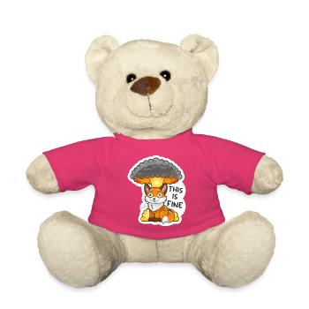 Fuchs, This is fine, Meme, Explosion - Teddy - Pink - Vorne
