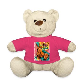 Time To Relax / Vizsla art work - Teddy Bear - pink - Front
