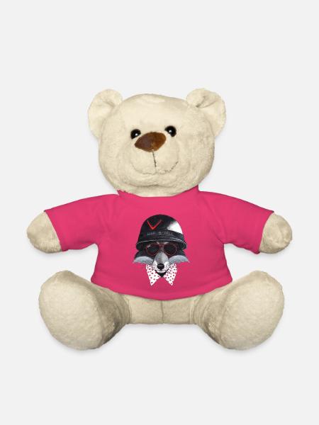 Rebellenfuchs: Helm, rote Brille - Teddy - Pink