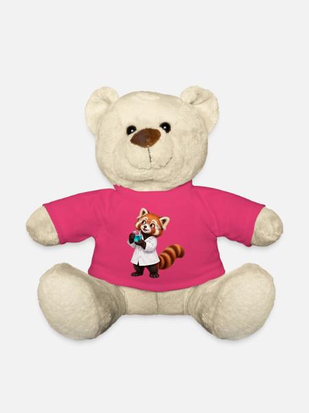 Roter Panda-Wissenschaftler mit Becher - Teddy - Pink
