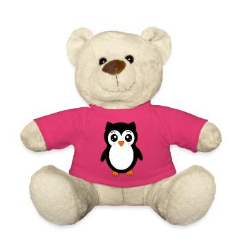 Eule schwarz Vogel Vögelchen Tiere Geschenk - Teddy - Pink - Vorne