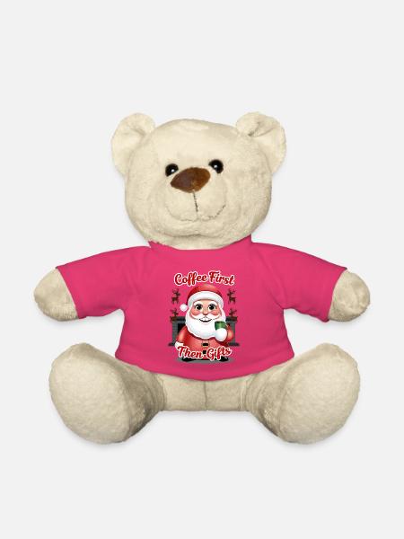 Weihnachtsmann mit Kaffee - Teddy - Pink