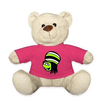 Frog Reggae Music Rasta Hair Hat Jamaica Fun - Teddy Bear - pink - Front