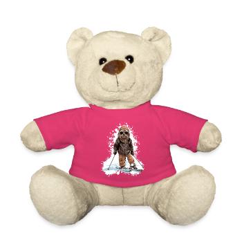 Yorkshire Terrier Hund Ski Skifahren - Teddy - Pink - Vorne