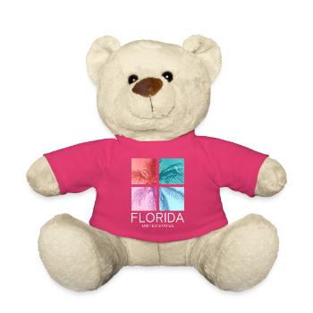 Florida USA Miami America Summer Palm Trees Beach - Teddy Bear - pink - Front