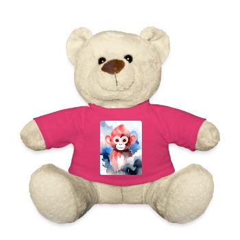 Petit singe (portrait) (brun rougeâtre) - Nounours - rose - Devant