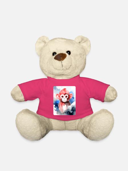 Kleiner Affe (Porträt) (Rotbraun) - Teddy - Pink