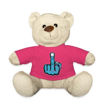 Mittelfinger Stinkefinger Fuck You Design - Teddy - Pink - Vorne