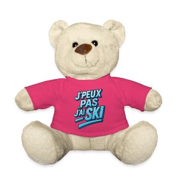 Ich kann nicht Skifahren. - Teddy - Pink - Vorne