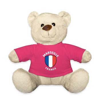 Écusson de Marseille France - Nounours - rose - Devant