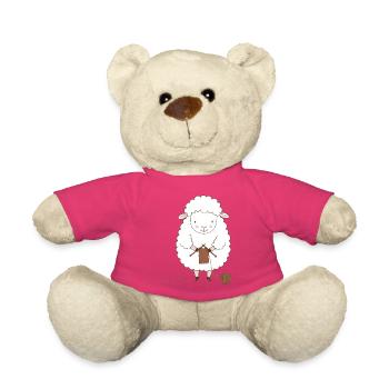 Mouton Tricoteur Laine et Aiguilles  - Nounours - rose - Devant