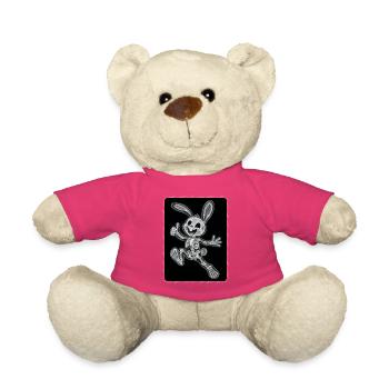 Squelette de lapin à rayons X Drôle de design d’Halloween - Nounours - rose - Devant