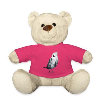 Oiseau dans la brume de la forêt - Nounours - rose - Devant