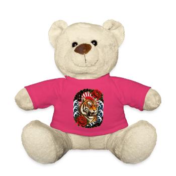 Tiger im japanischen Irezumi Tattoo Stil - Teddy - Pink - Vorne