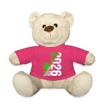 Basketball Champion Shirt 2026, green white - Teddy Bear - pink - Front