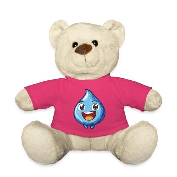 Fröhlicher Wassertropfen Cartoon - Teddy - Pink - Vorne