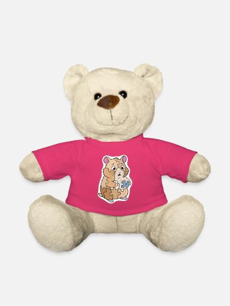 Puzzlehamster mit Rätselstück - Teddy - Pink