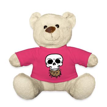 mort crâne mort tête squelette os mort - Nounours - rose - Devant