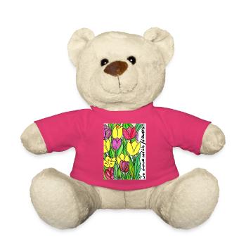 EG Blumen ITulpen IGarten I flowers I Geburtstag - Teddy - Pink - Vorne