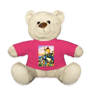 EC Holiday I Sea I Greece I Crete I Watercolor - Teddy Bear - pink - Front