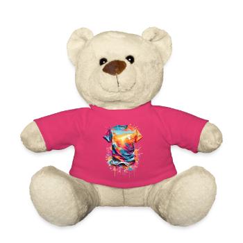 Graffiti T-shirt - Nounours - rose - Devant