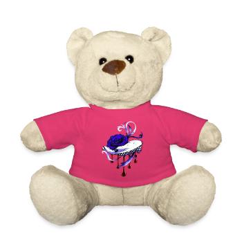 Hände, Rosenblüte, Bluttropfen, geschenkidee frau - Teddy - Pink - Vorne