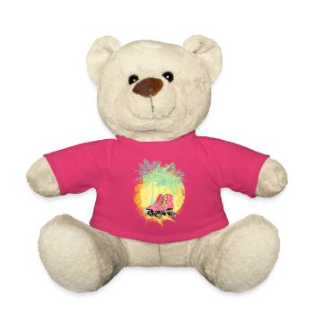Sommer Sonne Palmen Urlaub - rosa Rollschuhe 60er - Teddy - Pink - Vorne