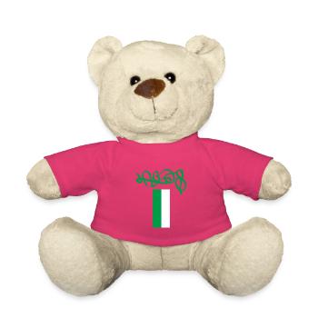 Lagos Nigeria Flag with Street Art Lettering - Teddy Bear - pink - Front