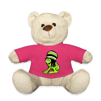 Frog Reggae Music Rasta Hair Hat Jamaica Fun - Teddy Bear - pink - Front