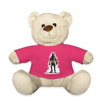 Doberman Dog Ski Skiing - Teddy Bear - pink - Front